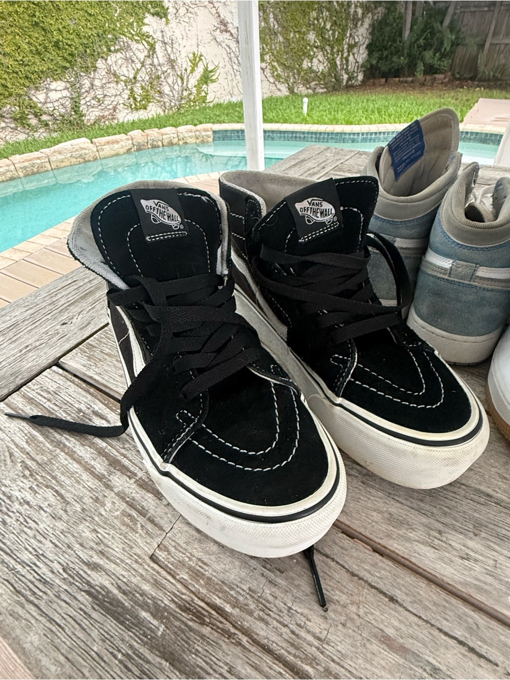Vans Black & White High-Top Skate Sneakers platform